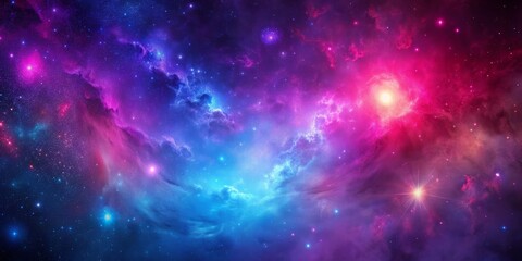 Naklejka premium Vibrant dark magenta and fuchsia blue hues blend in a stunning abstract matte background, evoking the mystery of deep space with a rich purple gradient effect.