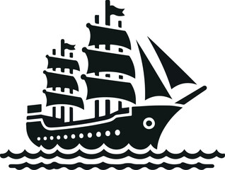 Boats and ship icon collection.flat style vector illustration set.