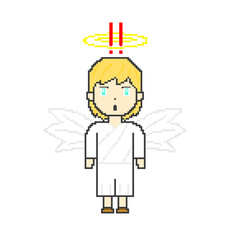 Amazing male angel of pixel art