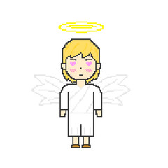 Male angel in love with pixel art