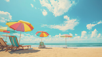 Fototapeta premium beach and umbrella