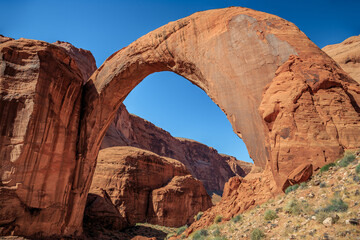 Behind and Side View of Rainbow Bridge, Rainbow Bridge National Monument, Lake Powell, Utah