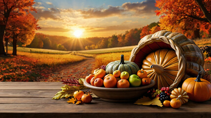thanksgiving day themed autumn background 