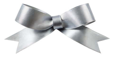 silver ribbon isolated on transparent background