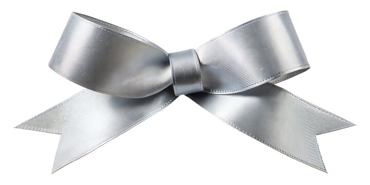 silver ribbon isolated on transparent background