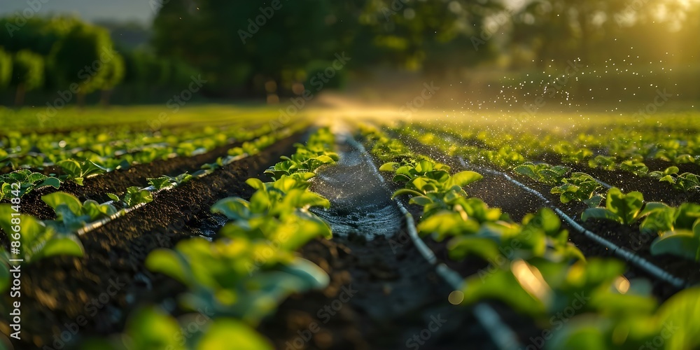 Poster optimizing water use in agriculture through smart farming practices and precision irrigation systems