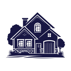 house silhouette Clip art isolated vector illustration