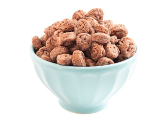 Chocolate Swiss Roll Flavored Breakfast Cereal Isolated on White Background