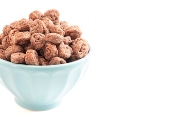 Chocolate Swiss Roll Flavored Breakfast Cereal Isolated on White Background