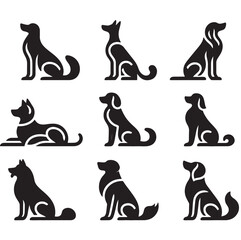 English Bulldog lap dog breed face head isolated pet animal smiling smile happy art artwork illustration design set