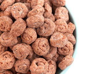Chocolate Swiss Roll Flavored Breakfast Cereal Isolated on White Background