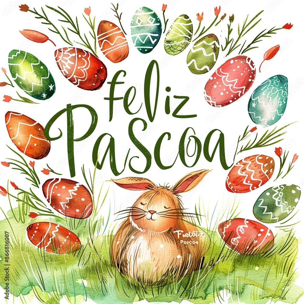 Poster create a charming easter card design featuring the message 