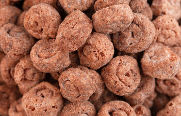 Up Close Background of Swiss Roll Flavored Breakfast Cereal