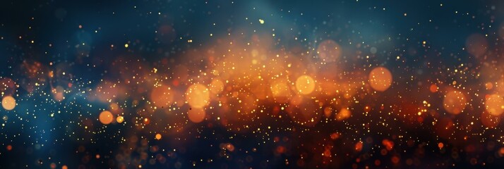 Fototapeta premium Glowing orange and blue bokeh background. AI.