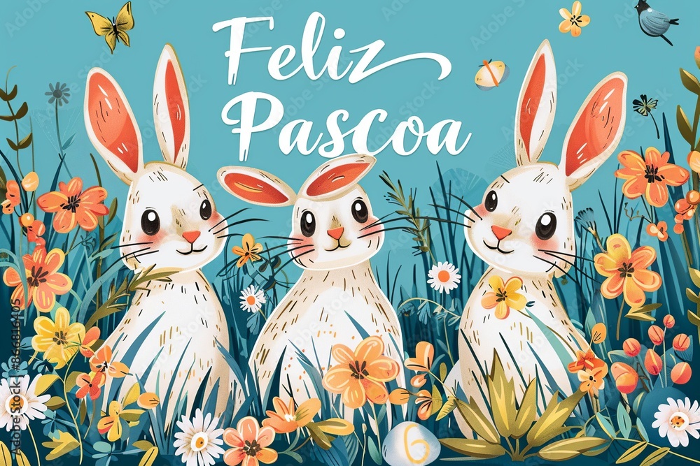 Poster create a charming easter card design featuring the message 