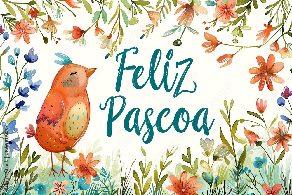 Poster create a charming easter card design featuring the message 
