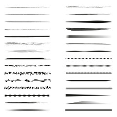 Obraz premium Ink and brush lines. Black vector set. Artistic border collection. Grunge abstract design.