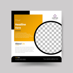 Social Media Post design. This design is my won concept. the size of this design 1080x1080 pixel and colour is&nbsp;yellow &nbsp;black and&nbsp;white.