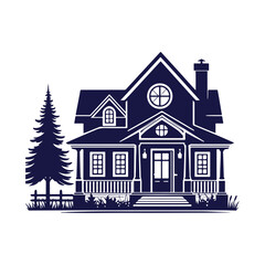 house silhouette Clip art isolated vector illustration