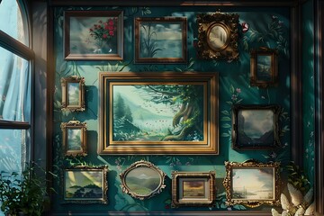 A collection of animated, digital frames for showcasing artwork on a website