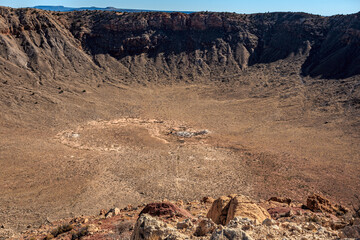 Zoomed in view of Meteor Crater Natural Landmark, Near Flagstaff, Arizona