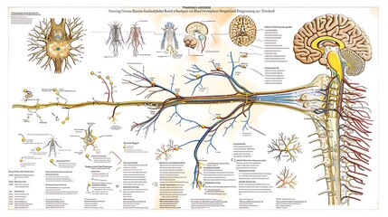 Nervous System explaining the central and peripheral nervous systems with visuals of neuron structure nerve impulses and reflex 