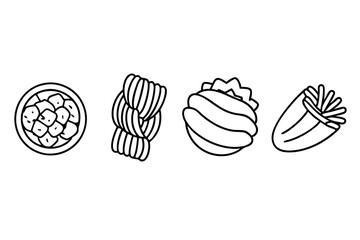 Pasta Line Art Stylish Modern Artistic Design Collection