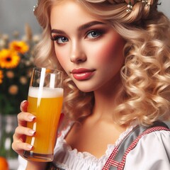 Junge Frau mit Orangensaft