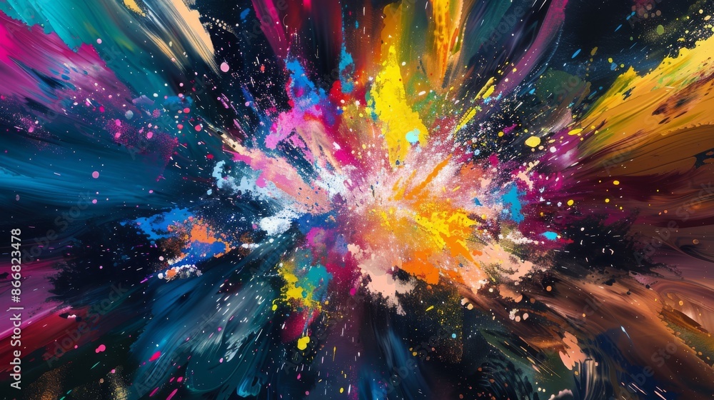 Poster abstract background with a colorful explosion of vibrant colors, perfect for any project that needs 