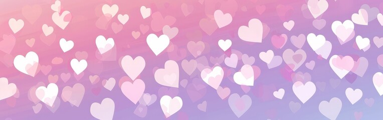 Dreamy Pink and Blue Hearts Floating in Light