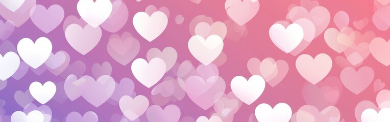 Dreamy Pink and Blue Hearts Floating in Light