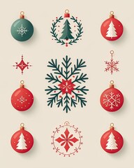 Set of elements for Christmas design