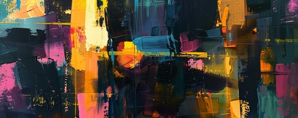 Colorful abstract oil painting background with thick brushstrokes and texture, evoking emotions and adding a touch of artistic expression to any design