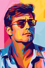 A man using goal motivation techniques to stay driven  2D Celebrity Pop Art