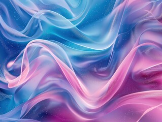 Obraz premium Abstract Wavy Background With Blue and Pink Gradient and Sparkle Effect