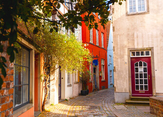 Schnoor district, Schnoorviertel in Bremen, Germany.
