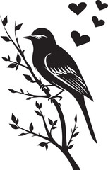 birds on tree Silhouette Vector Art Illustration 
