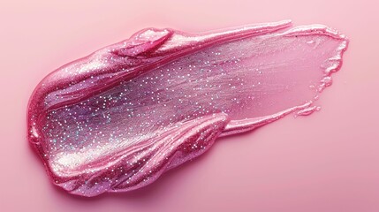 Pink Glitter Gel Texture on Pink Background. Generative ai.