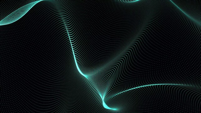 Abstract mir sky blue wave isolated on the black background.