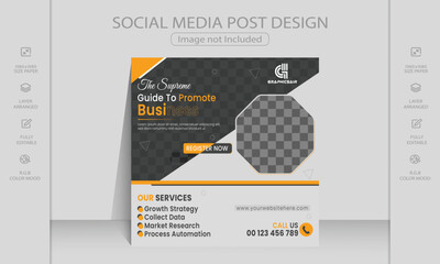 Social media post Set of Editable minimal square banner template.