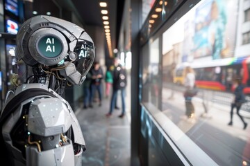 Robot with AI Interface Observing Human Activity in a Modern Urban Setting
