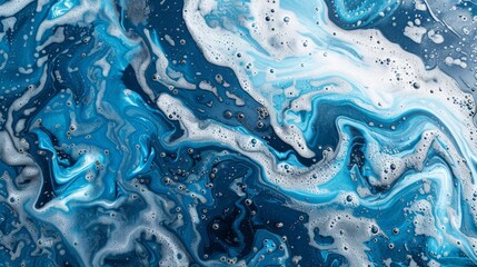 Obraz premium Swirling Blue Ocean Textures from Above