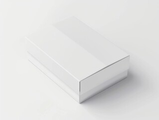 Fototapeta premium Discover a sleek white box - mockup for versatile, realistic product packaging. Isolated on a white background for a clean presentation. Generative AI