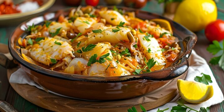 Enjoy a classic Portuguese comfort dish of Bacalhau &agrave; Br&aacute;s with shredded cod. Concept Would you like a recipe for Bacalhau &agrave; Br&aacute;s?