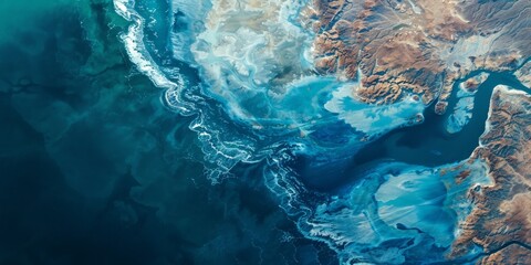 Swirling Blue Ocean Textures from Above