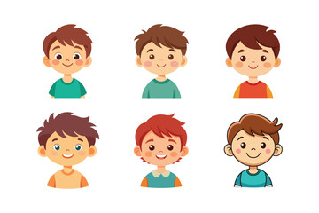 happy smiling child vector set Flamingo