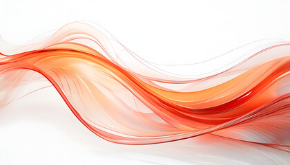 Abstract Wavy Red And Yellow Design On White Background