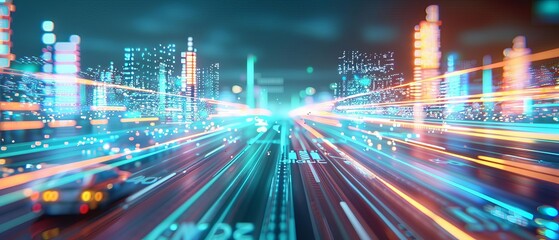 Obraz premium A digital dashboard displaying realtime traffic insights and predictive modeling, used for optimizing intelligent traffic management strategies, highly detailed, photorealistic