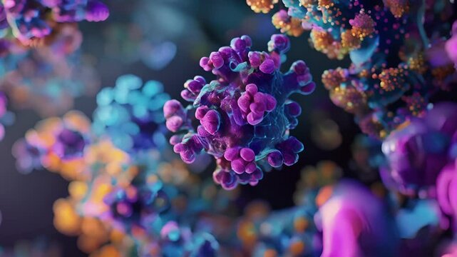 In this microscopic view the distinct and complementary shapes of the Tcell receptor and MHC molecule come into focus demonstrating their critical role in initiating immune synapse