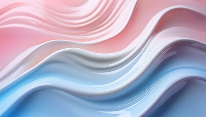 Naklejka premium Smooth white lotion texture on a pastel pink and blue gradient background.